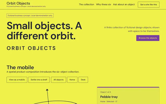 Orbit Objects ආදර්ශ නිර්මාණයේ පෙරදසුන
